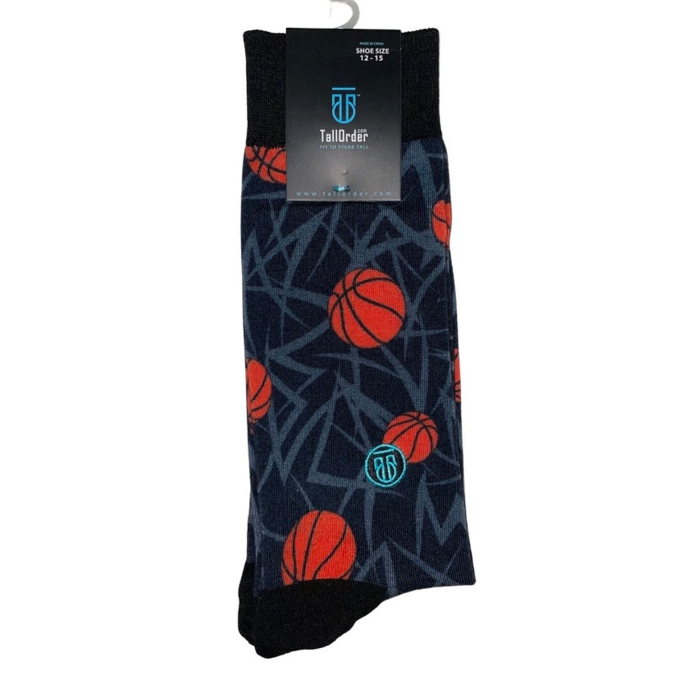 New Men’s Tall Order Socks w/ Basketballs